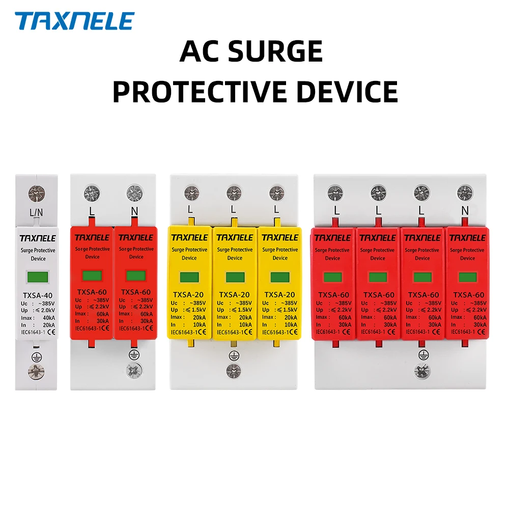 Protector contra sobretensiones para el hogar AC SPD 1P 2P 3P 4P 20KA ...