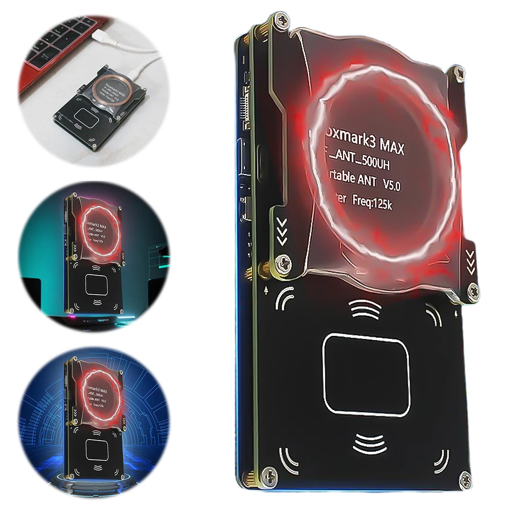 Proxmark3 MAX Set IC ID NFC Tag Decryption Duplicator 13.56Mhz 125Khz Smart Programmer Writer Type-C+Micro NFC Smart Card Writer