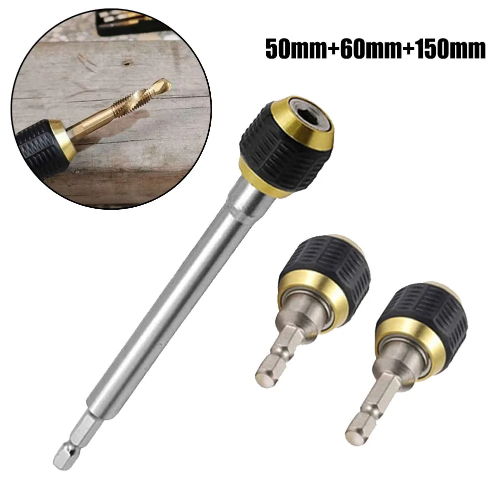 

3pcs/set Drill Chuck Screwdriver Impact Driver Adaptor 1/4 '' Hex Shank Drill Bit Quick Change Adapter Converter 50/60/150mm