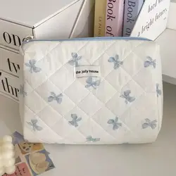 Elegant Bow Print Large Capacity Cosmetics Organizer - Travel Toiletry Bag (Black)
