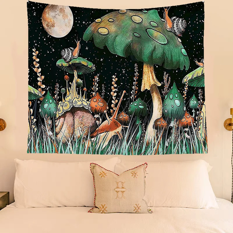 

Psychedelic Mushroom Tapestry Divination Psychic Wall Hanging Aesthetic Luxury Room Decoration Magic Tapestries Art Home Decor