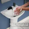16" Compact White Pedestal Bathroom Sink with Overflow Heavy Duty Grade A Vitreous China Construction Easy Installation Vintage 4