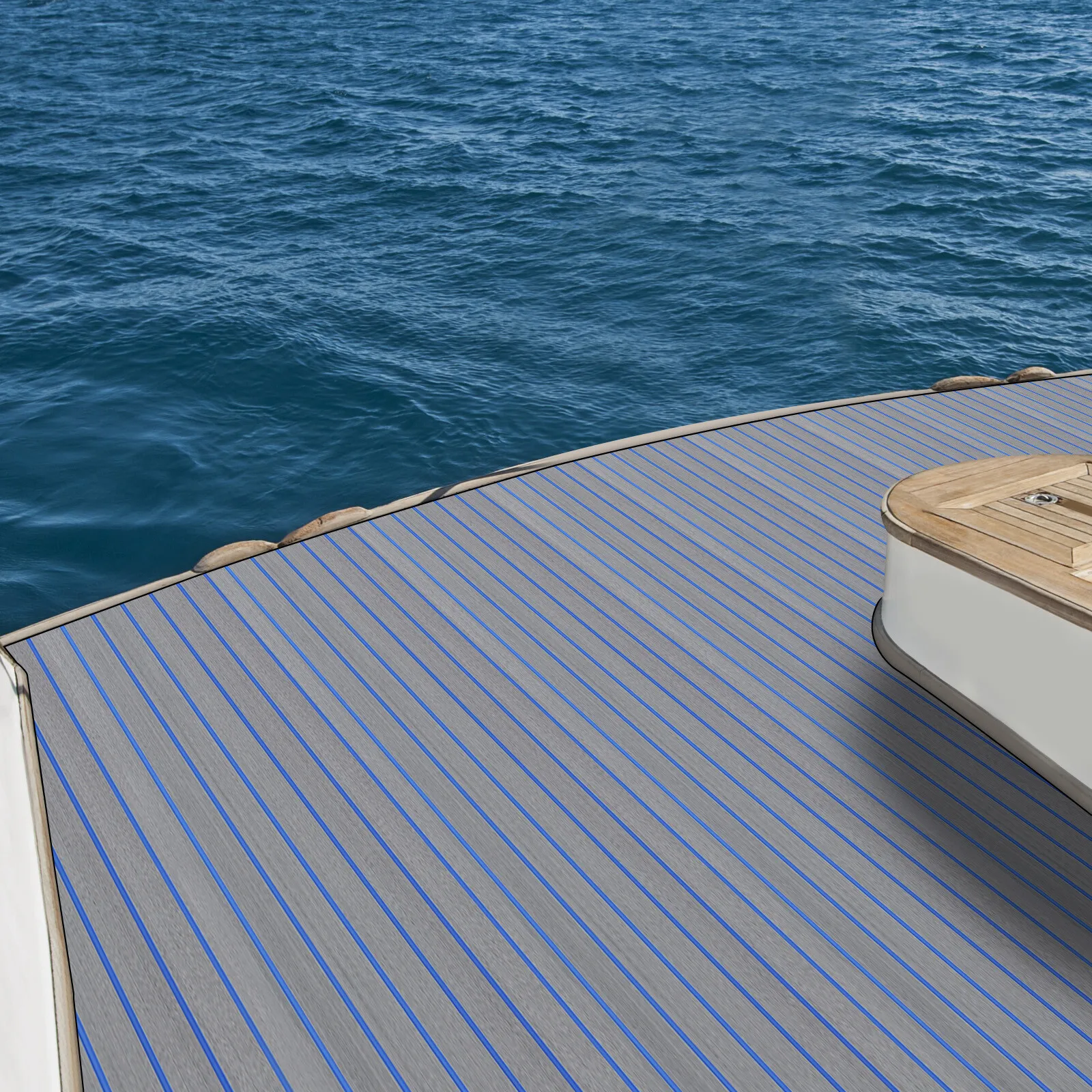 EVA Anti-Slip Mat, Imitation Teak Look, Large Size 240*60cm, For RV Kayak Pontoon, Environmental & Durable, Strong Adhesive