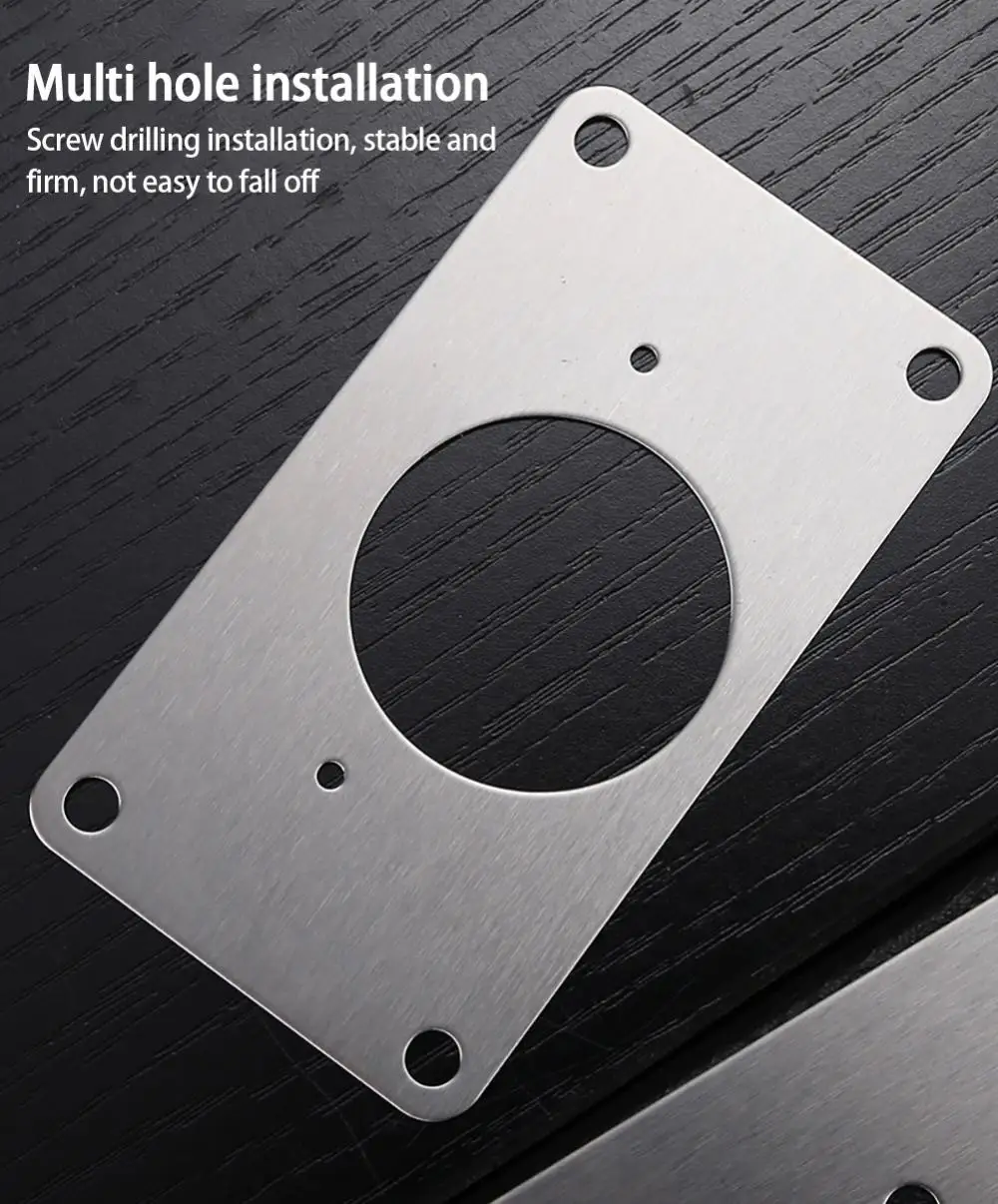 Description Picture 5 of itemStainless Steel Hinge Fixing Plate Kit Cabinet Door Hinge Repair Plate Bracket with Mounting Screw for Kitchen Furniture