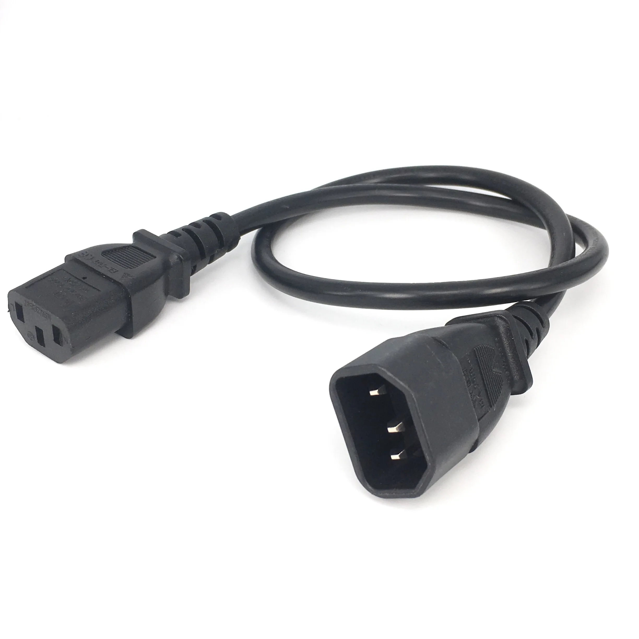 0.5m IEC 320 C14 To C13 Extension Cable For PDU UPS 10A 250V Male Plug