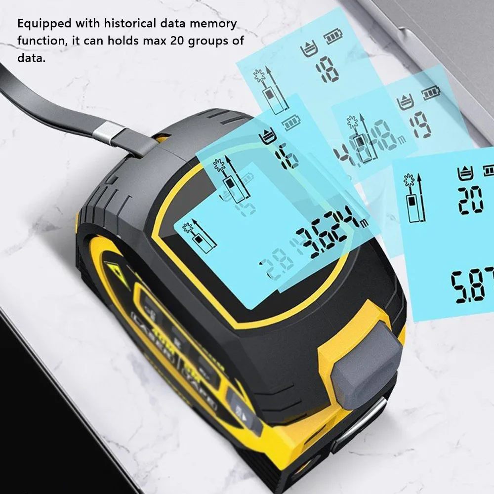 Versatile Laser Rangefinder and Electronic Ruler with LCD Backlight Display for Construction & DIY Projects