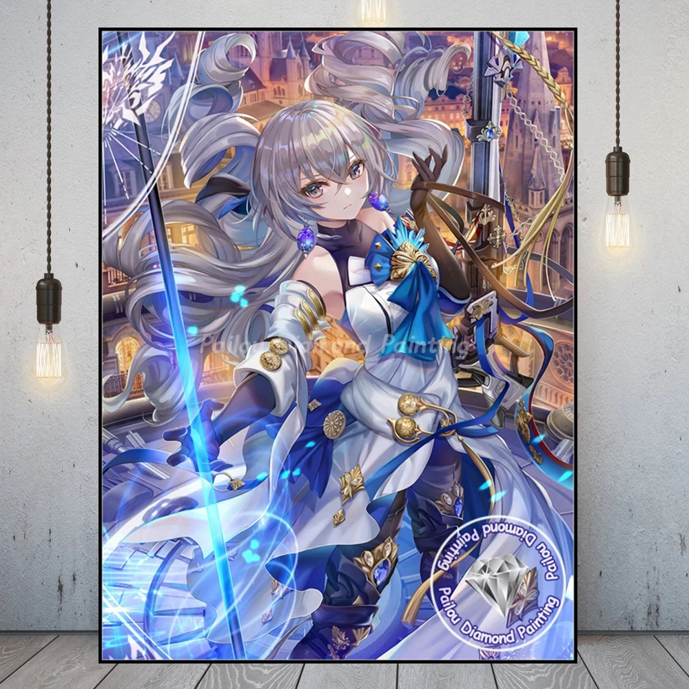 Honkai Star Rail Bronya Diamond Painting Art Genshin Impact Anime Girl Full Drills Crystal Cross Stitch Manual Gift Home Decor