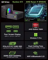 GMKtec Oculink Mini PC K11 K8 Plus M7 AMD Ryzen 9 8945HS 8845HS 6850H 2*USB4 2*DDR5 2*2.5G LAN Gaming Computer Windows 11 WiFi6 2