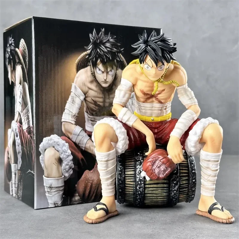 

19cm One Piece Anime Figures Luffy Action Figurine Gk Pvc Statue Changeable Heads Doll Collectible Model Room Ornament Toys