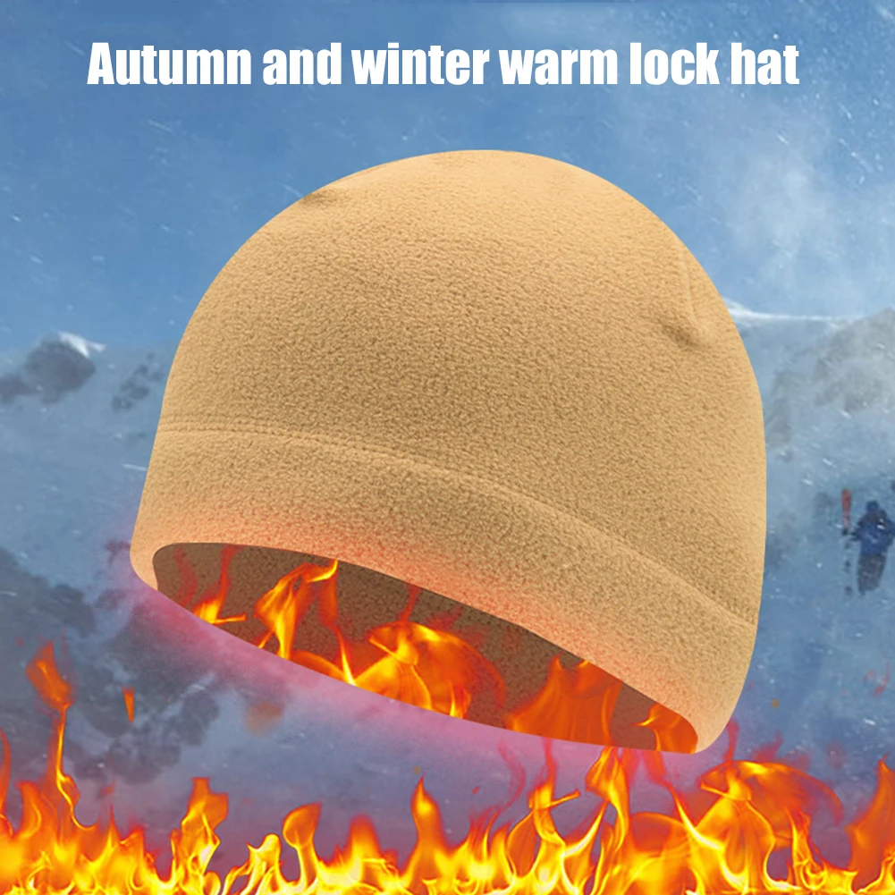 Men Women Warm Beanie Hat Windproof Polar Fleece Unisex Soft Cap Tactical Beanie Cap for Cycling Skiing Hiking