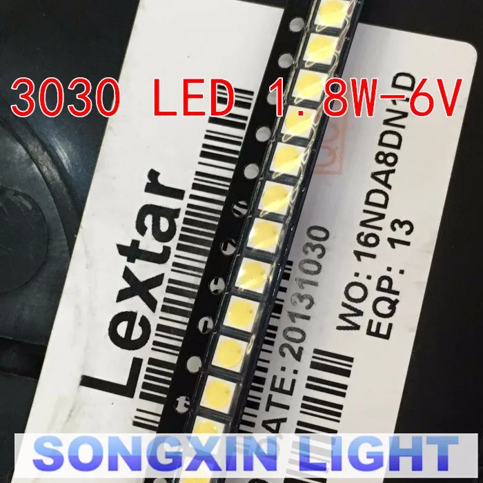 10–100 Stück 3030 Hintergrundbeleuchtung Hochleistungs-LED-DOPPEL-CHIPS 1 W 1,5 W 2 W 3 V-3,6 V 6 V Lextar JUFEI AOT Kaltweiß PT30A66 TV – Detail 7