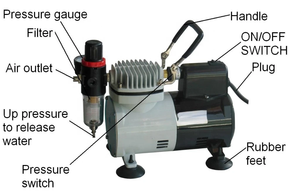 Kit compresseur Airbrush pour professionnel AS-18KB avec un