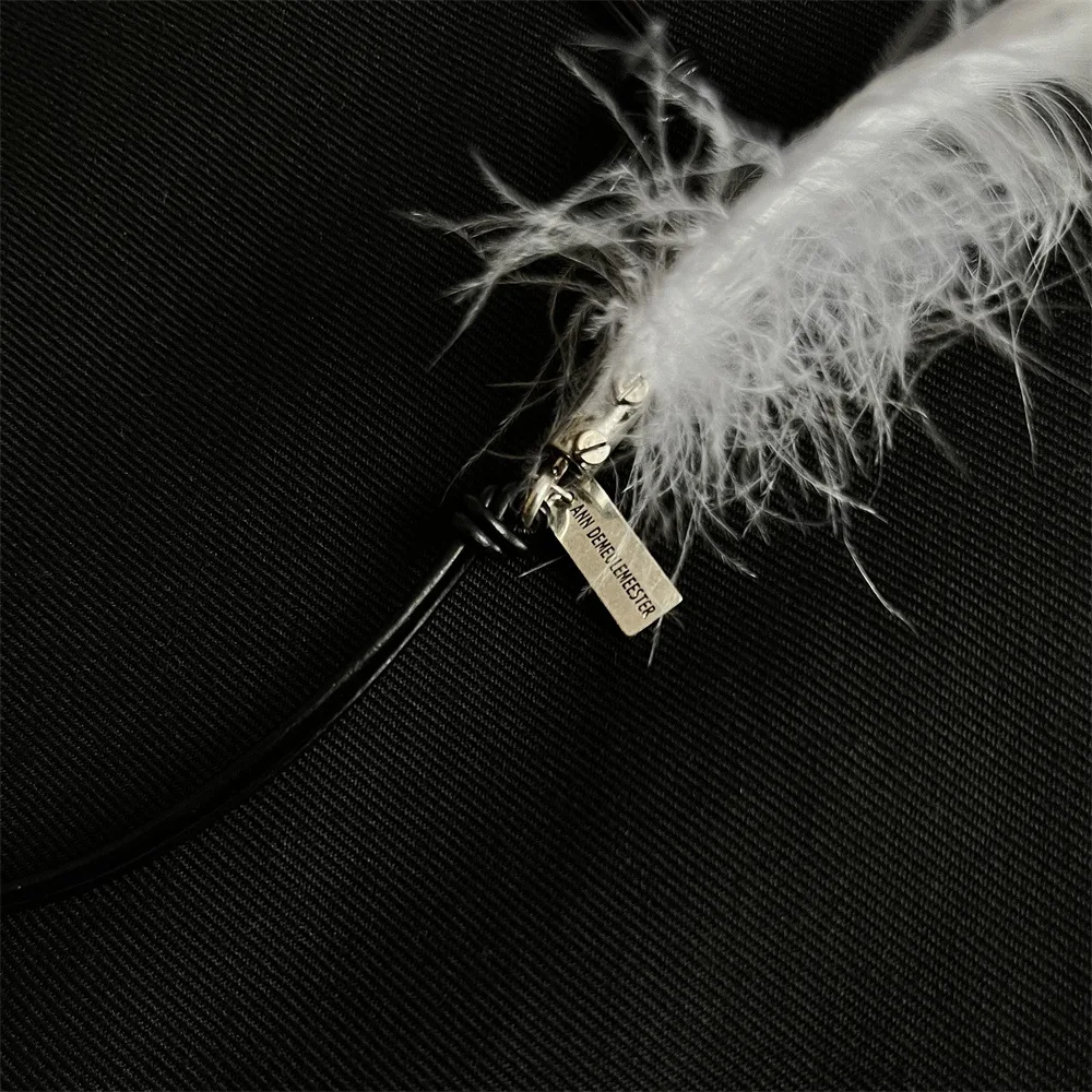 Handmade feather design retro necklace