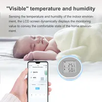 Tuya Zigbee Temperature Humidity Sensor Indoor Hygrometer Thermometer Detector LCD Screen Smart Life App Battery Or USB Powered - Image 2