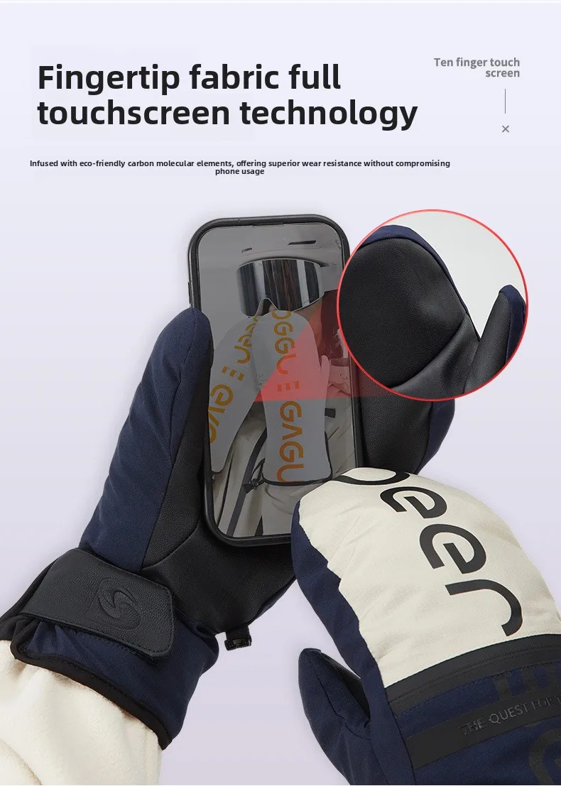 New Thinsulate Thermal Ski Gloves Winter Windproof Waterproof Snow Motorcycle Cycling Gloves with Free Waterproof Pouch