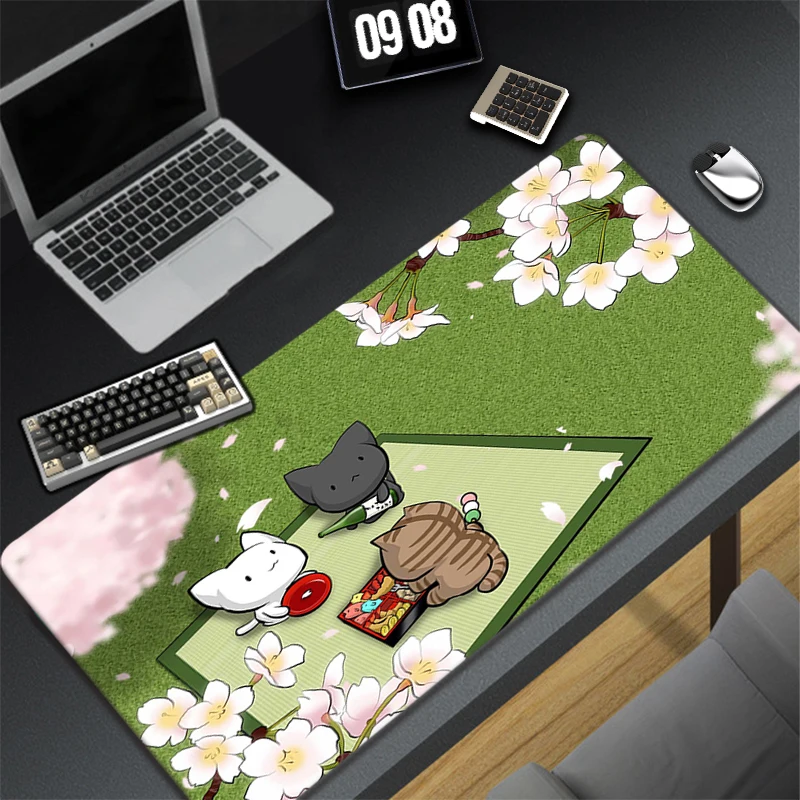 thumbnail image 1 of Alfombrilla grande para ratón de Anime, accesorios para juegos de gato rosa, alfombrilla para teclado de ordenador de oficina Kawaii, 400x900, alfombrilla de escritorio para ordenador portátil y Gamer, 1 of 5
