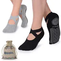 Grip Socks for Women, Non Slip Pilates Yoga Socks Non Slip Socks for Workout, Fitness Ballet Dance Workout Sports Socks Slipper