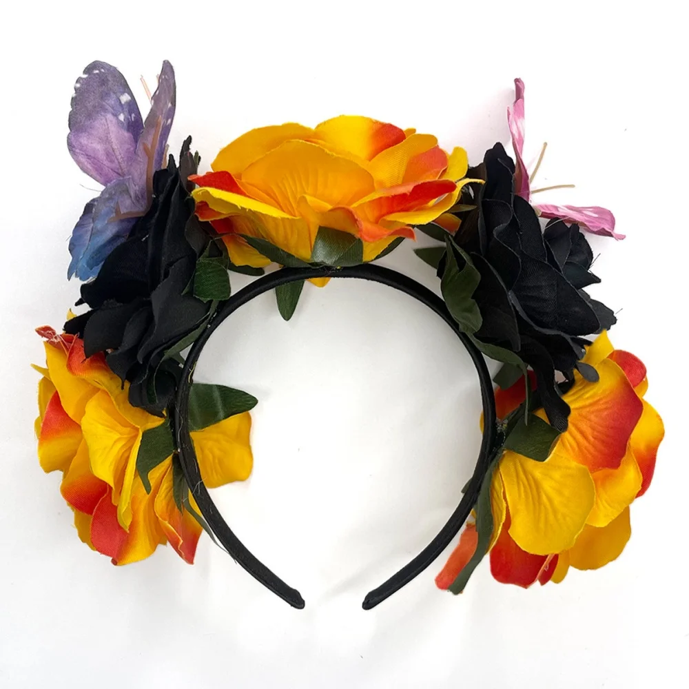 Mexican Floral Crown Headband Women Day of the Dead  display picture 3