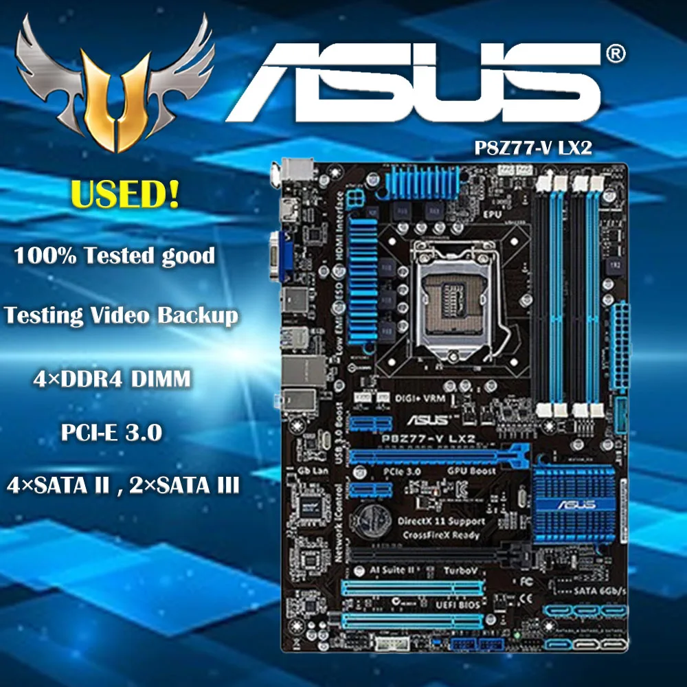 Asus P8z77-v Lx2 Desktop Motherboard Z77 Soquete Lga 1155 Atx i3 i5 i7 Ddr3 32g Sata3 Usb3.0