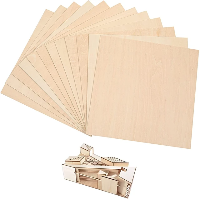 12 Pack Basswood Sheets for Crafts 12 X 4 X 1/8 Inch-3 Mm Thick Unfinished  Plywood Sheets Thin Craft Wood Sheets Boards for Drawing,Painting, Wood  Engraving, Wood Burning,Diy Laser Cutting Projects