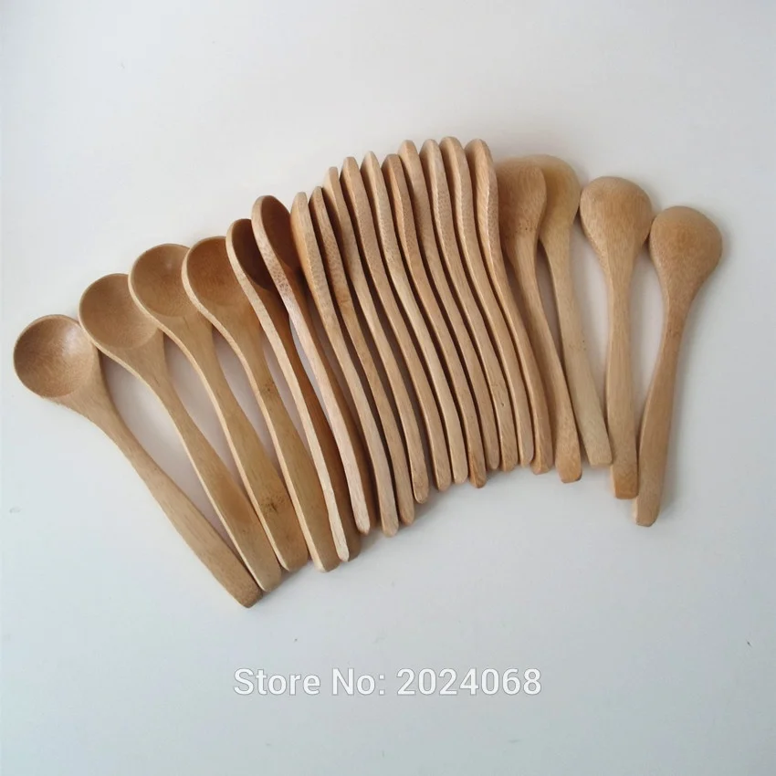 Cuillères en bois et bambou pour bébé, accessoires pour miel, 9cm, 13cm,  15cm, 50 pièces - AliExpress