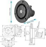 Remplacement de bouchon de verrouillage de boîtier d'entrée d'eau douce de RV avec 2 clés accessoires de bouchon de remplissage d'eau de caravane de camping-car pour Fiamma 2