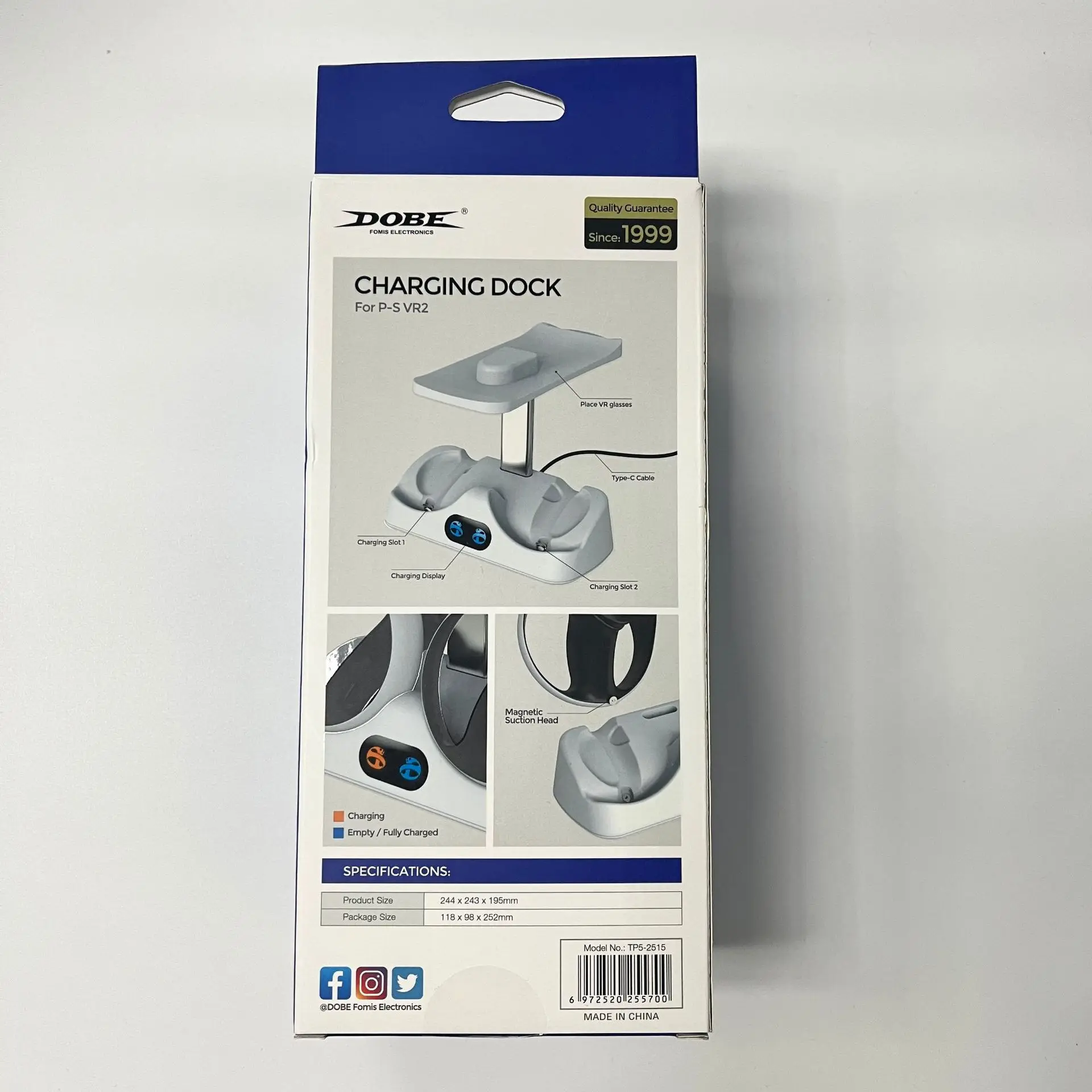 TP5-2515 For PS5 VR2 Controller Charging Base with Display Light for PSVR2 Handle Charging Base with Stowable Glasses Holder