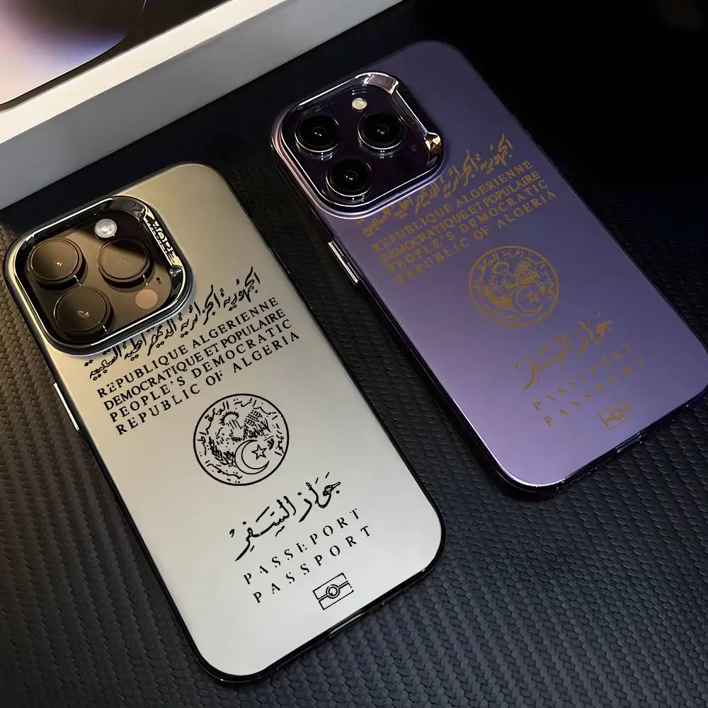 Algeria Passport Logo Multicolor Matte Metallic Aurora Phone Case