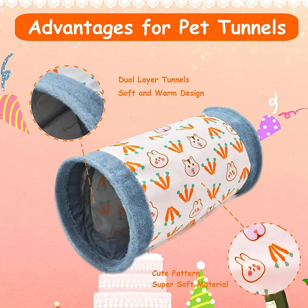 Hamster Toy Maze Hamster Cage Tunnel Small Pet Tunnel Guinea-Pig Rabbit Tunnel-Tube Toys Bunny Hamster Hideout Small Animal Activity Tunnels Hideaway Accessoies Pet Products