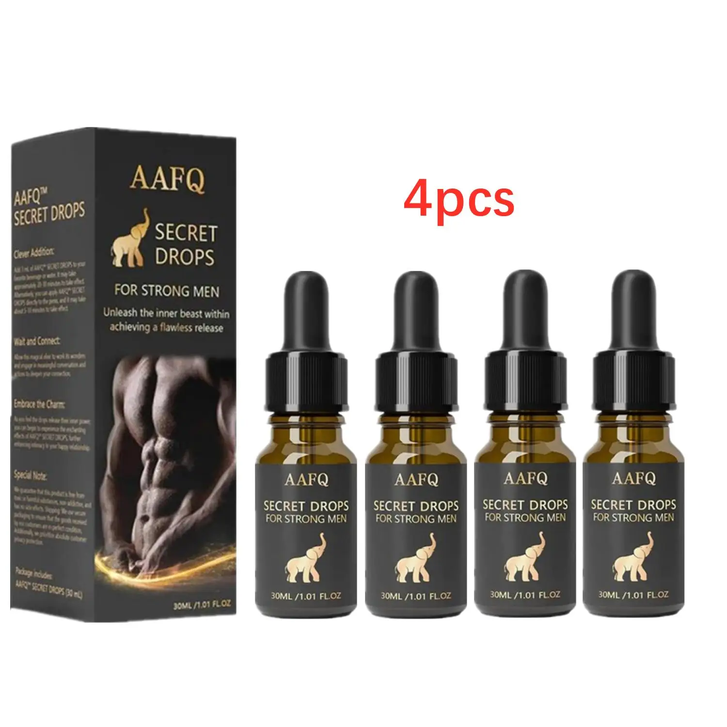 

4pcs Secret Drops For Strong Powerful Men Secret Happy Drops Enhancing Sensitivity Release Stress And Anxiety 30ml Dropshipping