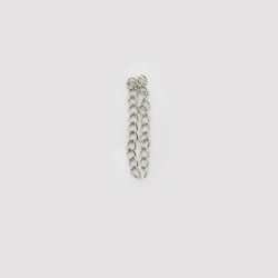 Gold & Silver Metal Extension Chain for Jewelry Making - Versatile Necklace & Bracelet Crafting Accessory (Rhodium)