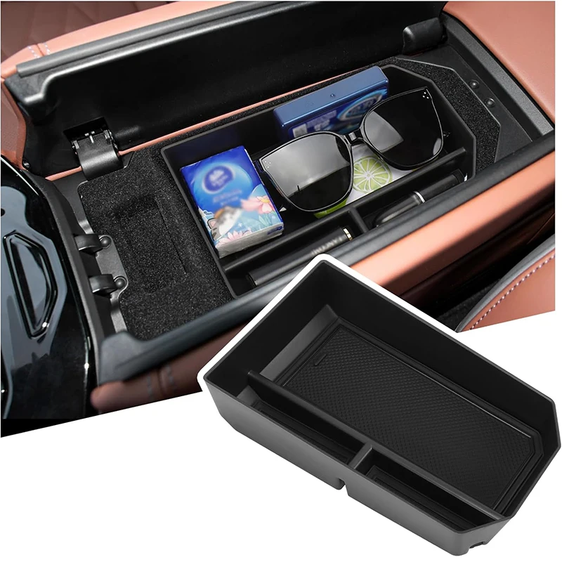 Per BMW Serie 5 i5 G60 G68 2024-2025 ABS Auto Bracciolo di Controllo Centrale Scatola di Immagazzinaggio Organizzatore Vassoio Accessori Per Interni Auto