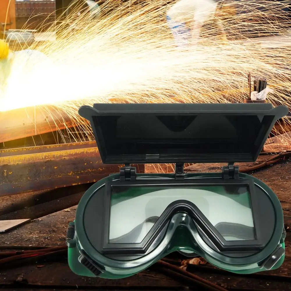 

Green Welding Goggles With Flip Cap Welding Protective Equipment Welder Accessory Protective Glasses Anti-glare Work Safety