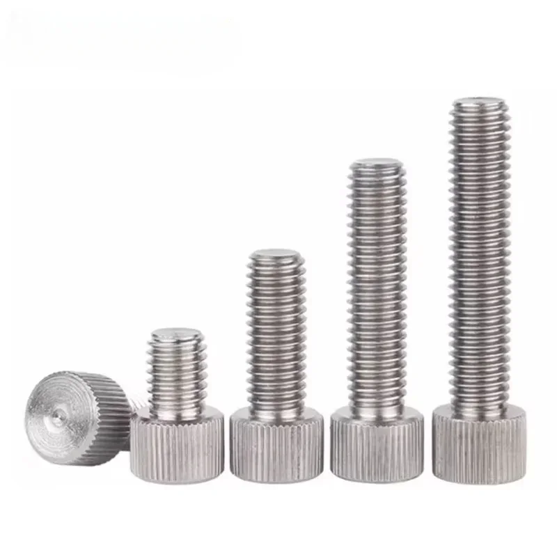 Premium 304 Stainless Steel Knurled Thumb Screws with Flat Round Head