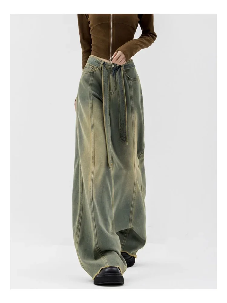 Y2K  Baggy Jeans Women Hippie Korean Oversize Wide Leg Denim Pants Vintage 90s Streetwear Grunge Distressed Trousers 2024