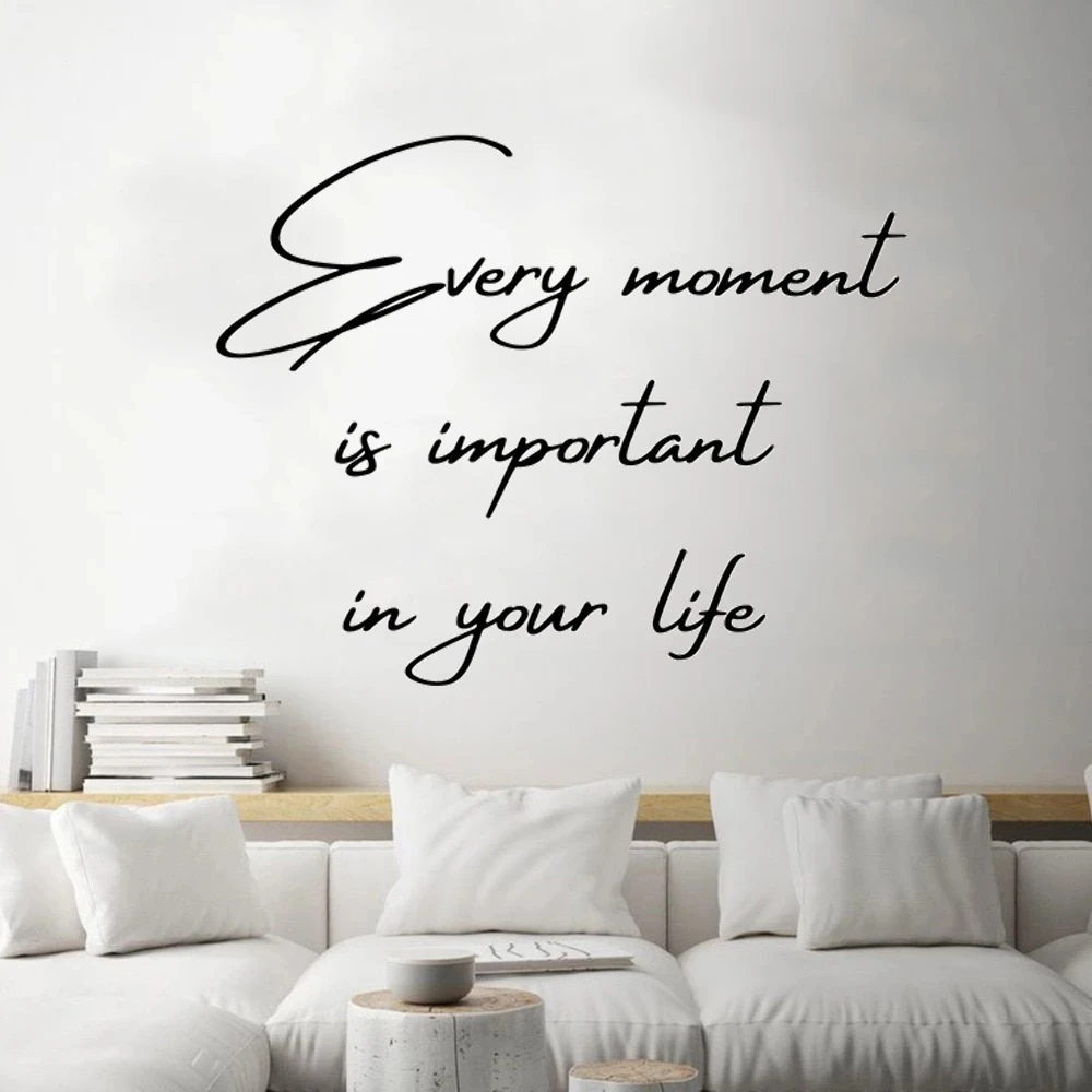 

Every Moment Is Important In Your Life Quotes Wall Stickers Vinyl Decals For Bedroom Living Room Home Decor Murals HJ1769