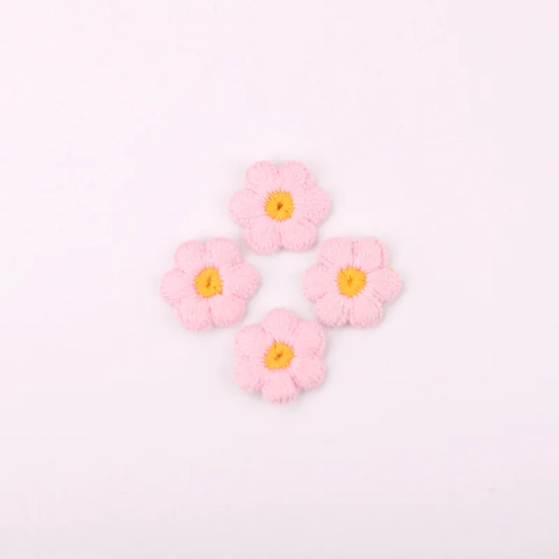 Colourful Cute Knitting Little Daisy Flowers Patch DIY handmade Jewelry Hairpins Clothing Accessories Embroidery Flower Stickers