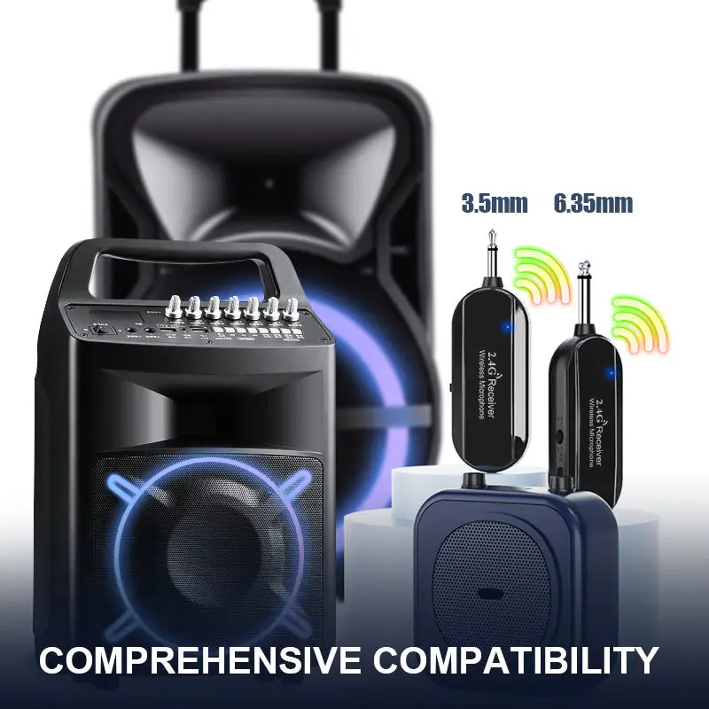 รูปสินค้า ไมโครโฟนไร้สาย 2.4GHz ส่งสัญญาณไกล เสียงชัดเจน