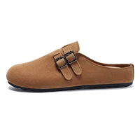 Evshine Sabots en daim pour femme avec double boucle Diapositives de plage antidérapantes Chaussures de pommes de terre classiques Mules plates confortables à semelle intérieure souple 4