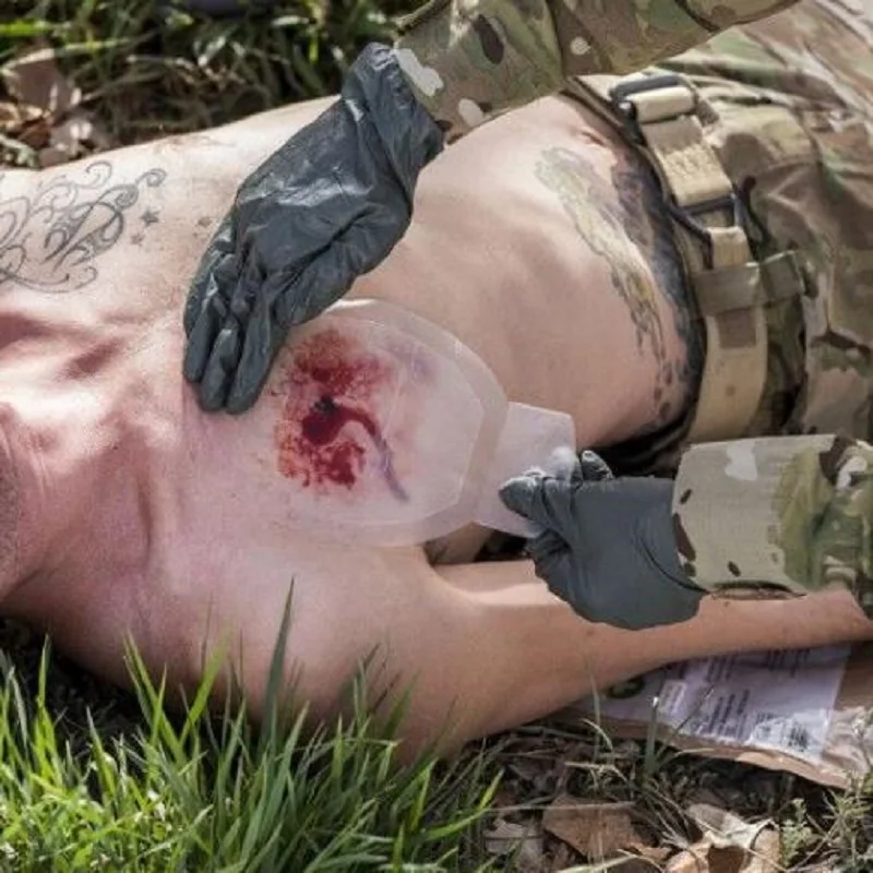 Medical Chest Seal Vented Dressing Bandage First Aid Kit Rescue Outdoor Emergency Treatment