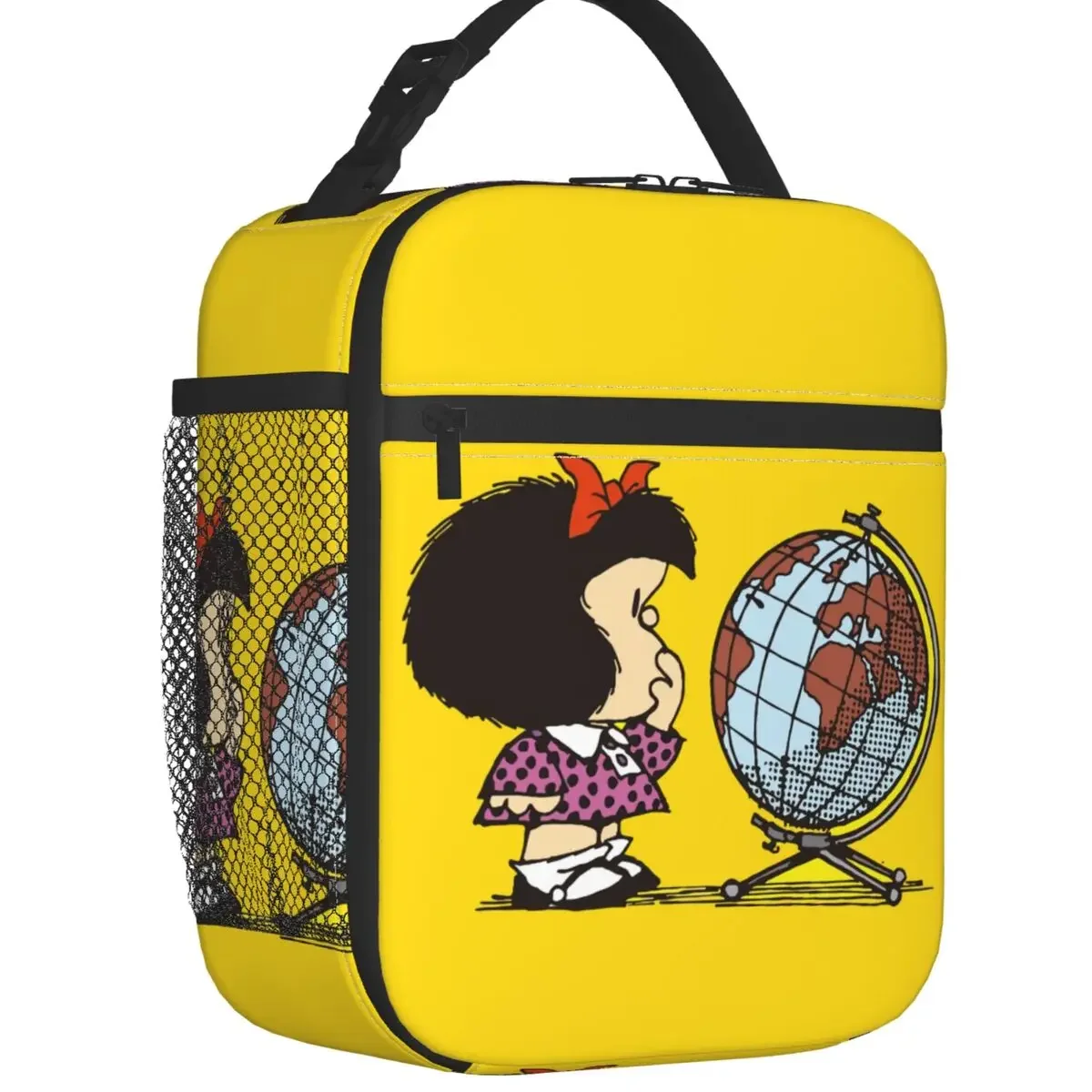 

Забавные термоизолированные сумки для обеда Mafalda с аниме, Женский комикс, мультяшный портативный контейнер для обеда для школы, многофункциональная коробка для еды