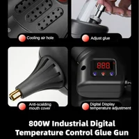 800W Large Professional Hot Melt Glue Gun Adjustable Temperature Digital Display 11mm Glue Sticks Industrial Silicone Glue Gun 2