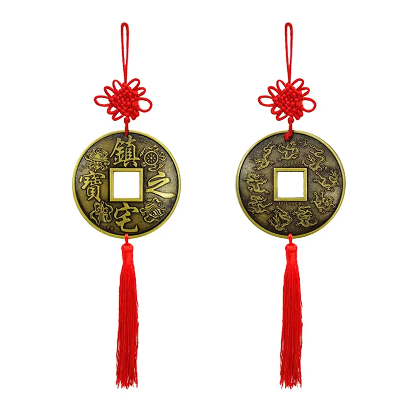 

Prosperous Wealth Lucky Charm Home Car Accessories Thriving Business Big Copper Chinese Knot Pendant Feng Shui For Craft Gifts