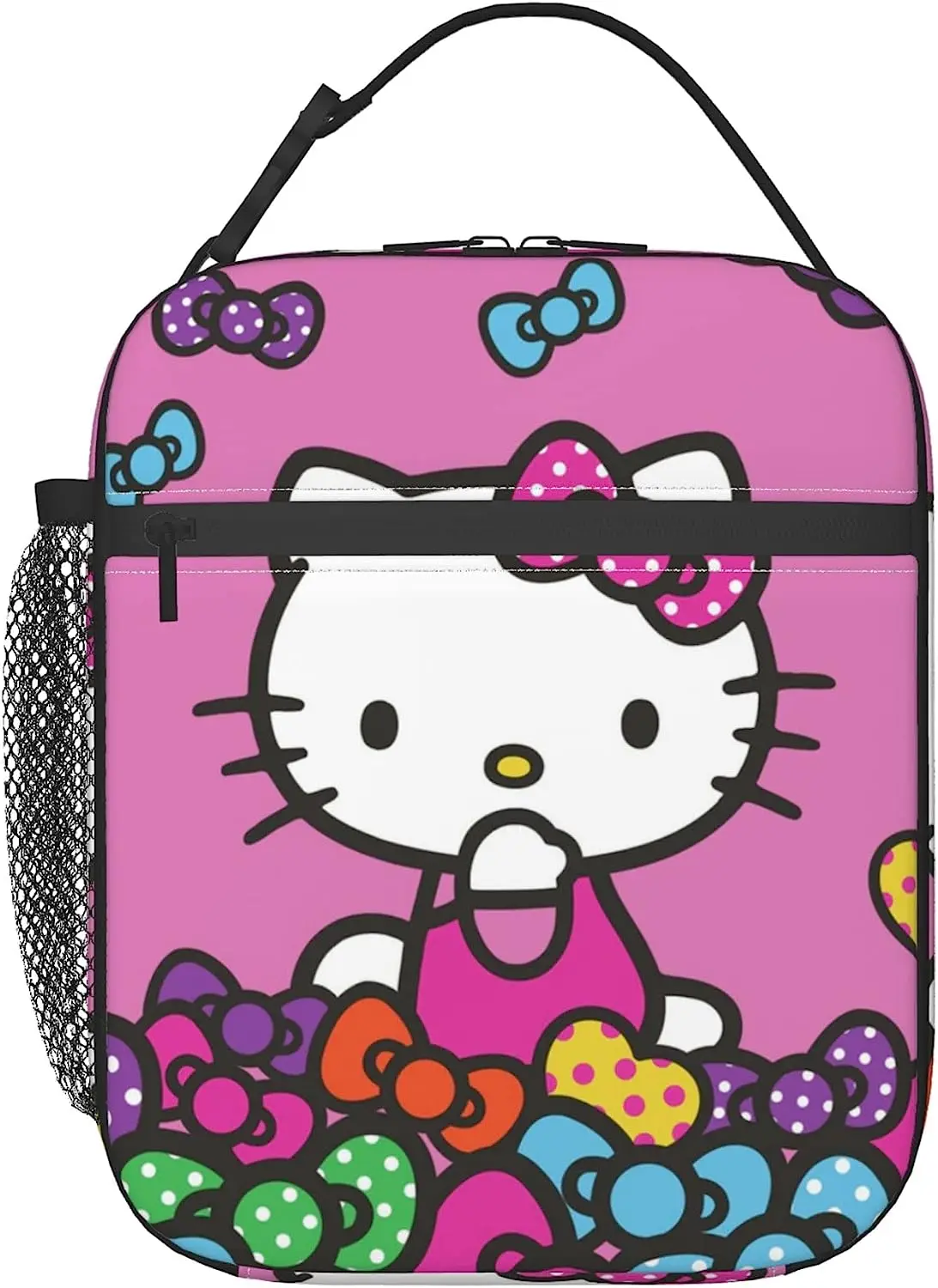 

Pink Kawaii Lunch Box for Women Girls, Insulated Lunch Bag Reusable Portable Lunch Tote Bag Cooler Bags for Work Picnic Travel