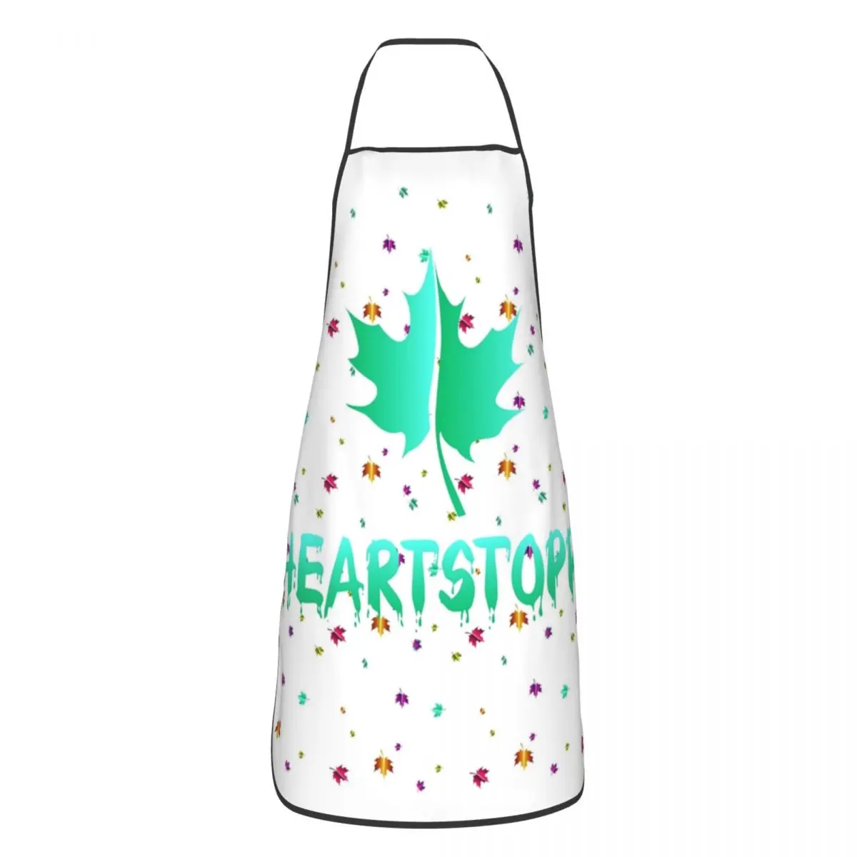 Heartstopper Leaves Pattern Cuisine Grill Baking Apron Sleeveless Pinafores For Chef Barista Cooking Home Cleaning