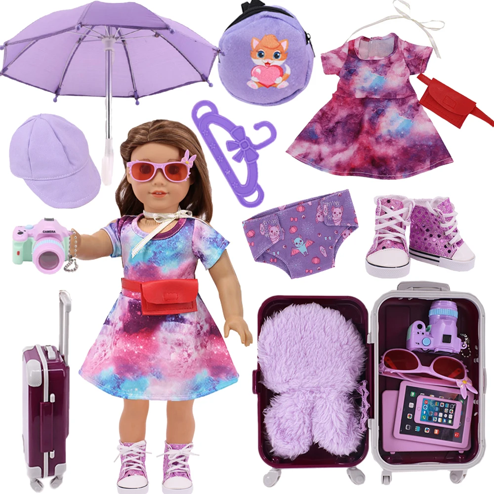 Reborn Doll Clothes Shoes Suitcase Accessories Fits 18 Inch American&43Cm Baby Newborn Doll Our Generation Girl`s Toy DIY Gifts luggage connection strap two add a bag suitcase straps belt adjustable travel attachment accessories for connect luggage