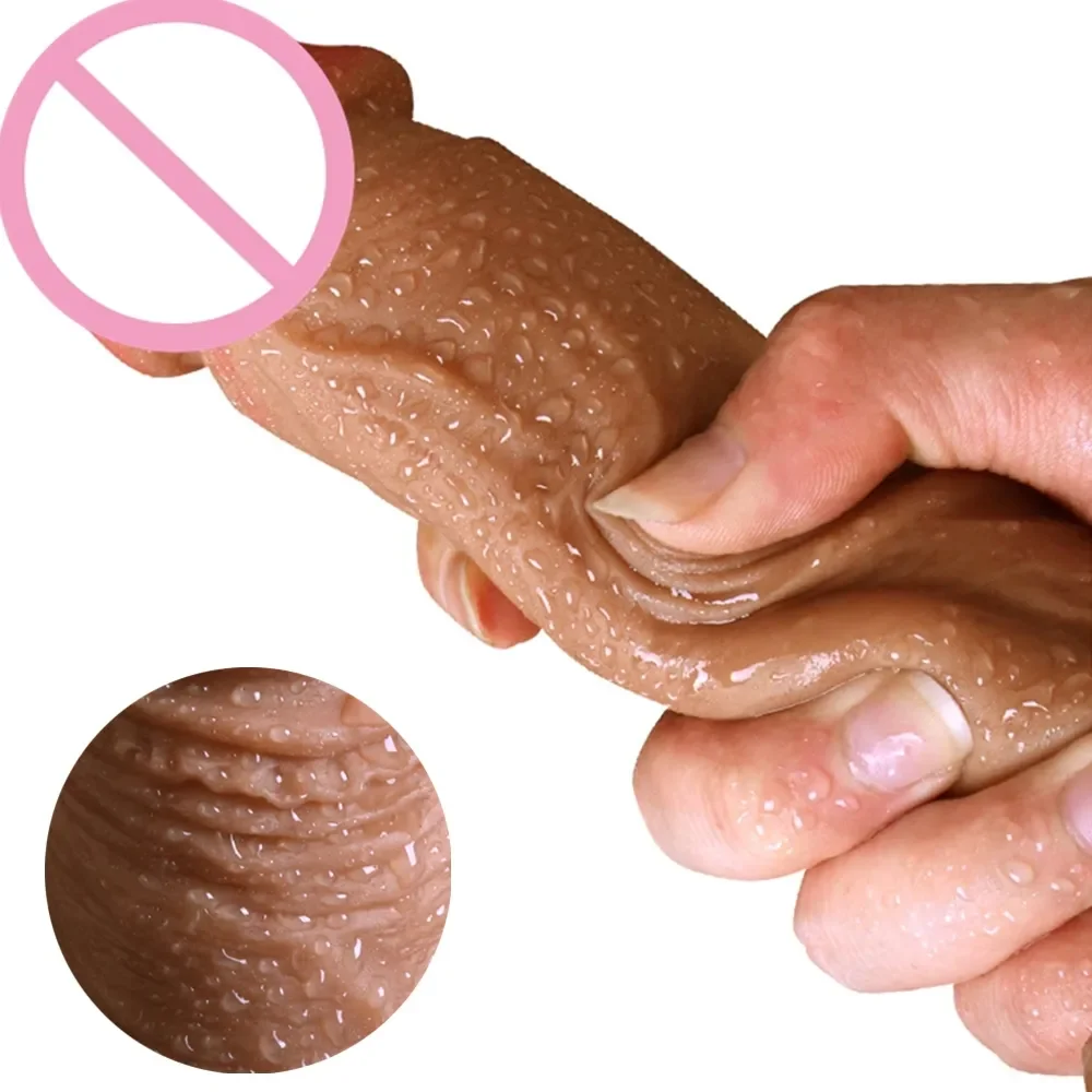 Adult Female Sex Toys 7/8 Inch Realistic Dildo Big Silicone Penis Dong With Suction Cup For Women