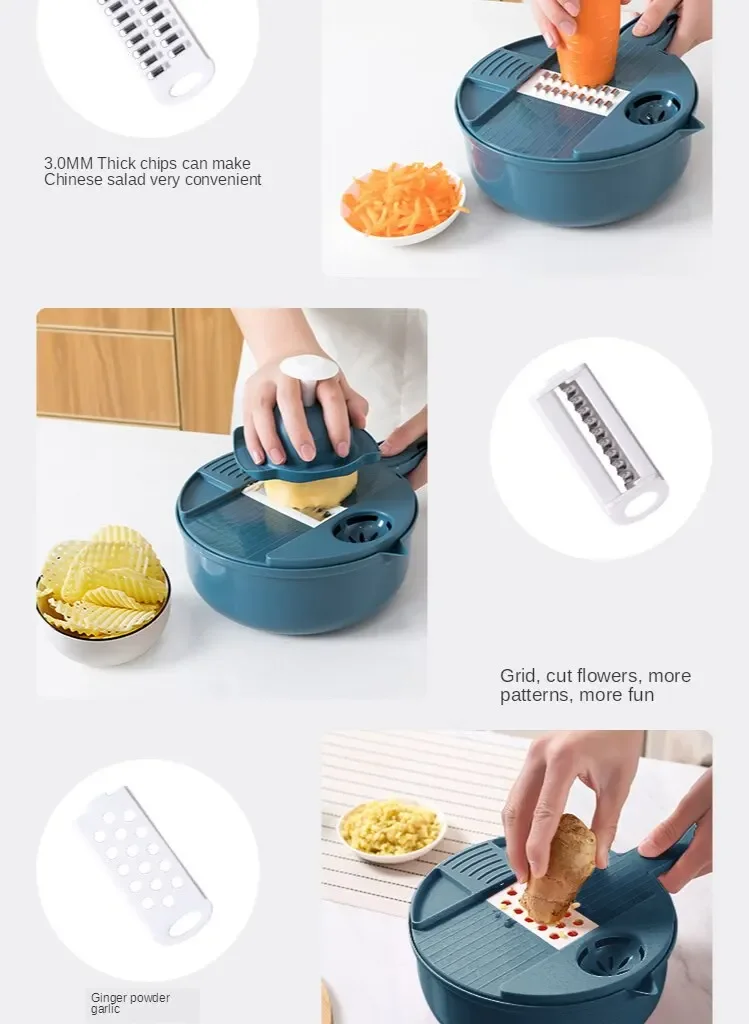 Description Picture 5 of itemKitchen multifunctional vegetable cutting tool, household silk slicer,radish slicer, potato slicer,and other multi-purpose tools