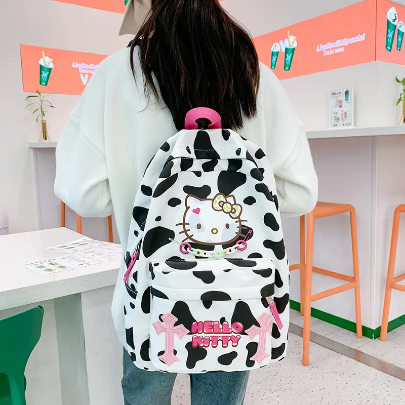 Hello Kitty Backpack Hello Kitty School Bag Lightweight Large Capacity Backpack Women's Simple Backpack Birthday Gift bags double rocker skateboard backpack oxford portable skating board deck bag boy girl large capacity longboard backpack skate bags