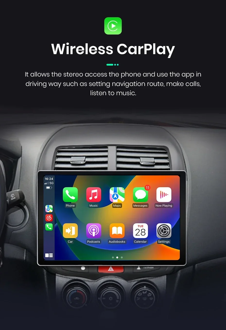 2K QLED Bildschirm Auto Radio Für Mitsubishi ASX 1 2010-2016 Drahtlose CarPlay Android Auto Multimedia autoradio – Detail 13
